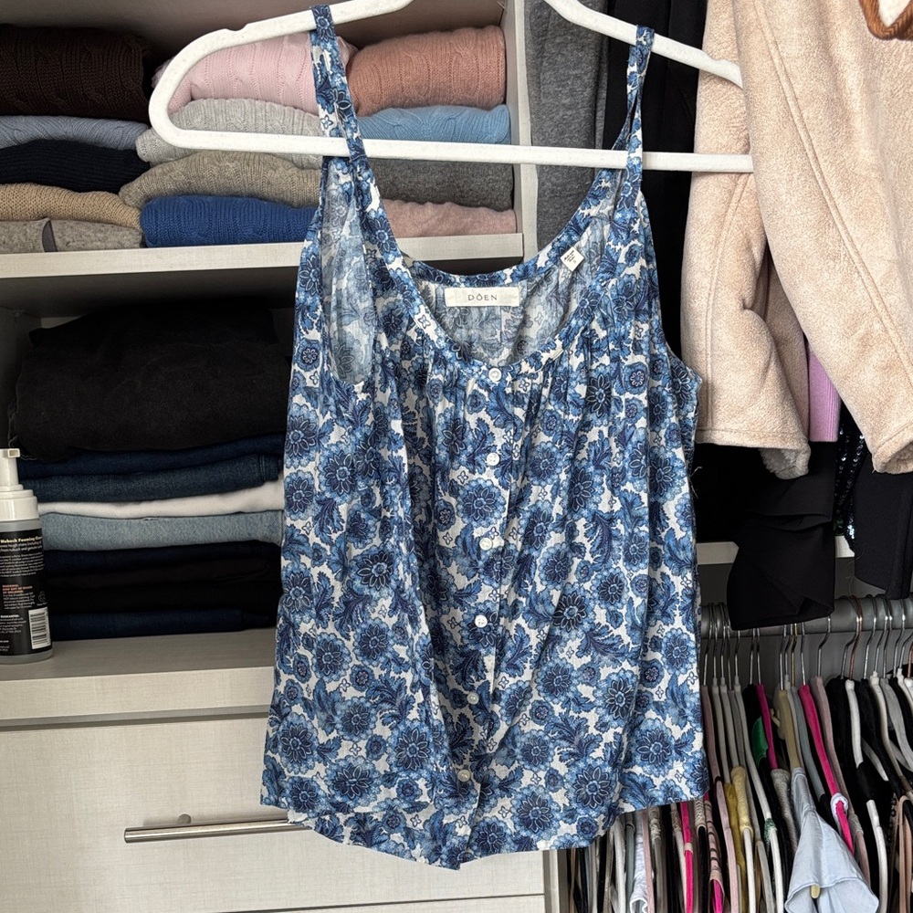 Doen Blue Floral Camisole Top